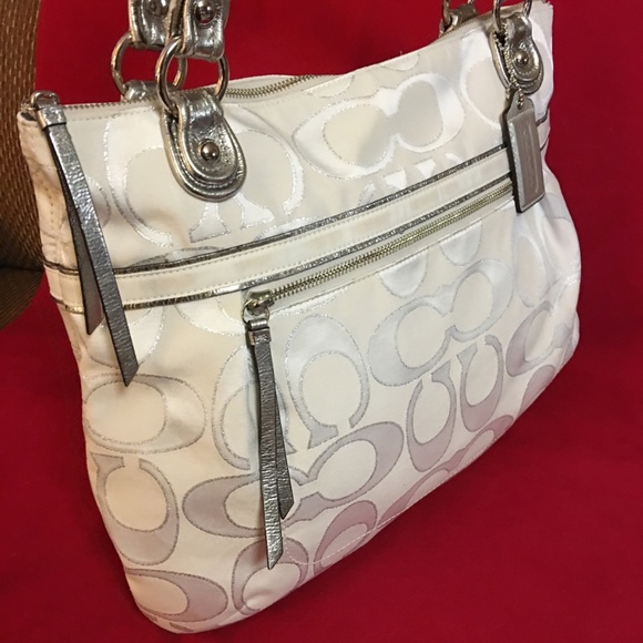 SOLD! COACH  Outline Signature Metallic GLAM Tote - Picture 8 of 8